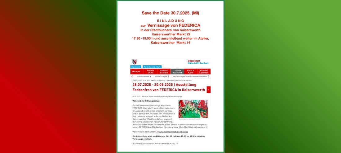 Farbenfrohe Sehnsucht: FEDERICA in der Stadtbücherei Kaiserswerth