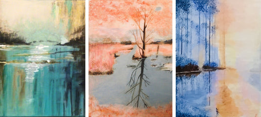 Art Chamber in Goa mit Claudia Altemeier, Kunstausstellung. Acrylbild von Claudia Altemeier für die Ausstellung "World meets Goha" in Indien.