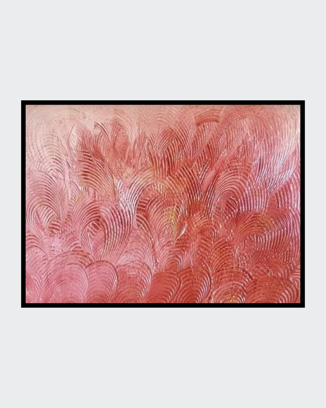 Acrylgemälde „Rote Welle“ von Federica: wellenförmige Strukturen in intensiven Rottönen auf Leinwand, 80 x 100 cm