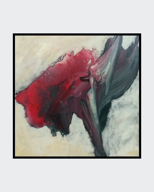 Ein abstraktes Gemälde in ausdrucksstarken Farben, das an die Bewegung von Flügeln erinnert. Der Betrachter kann sich vorstellen, wie er durch die Lüfte gleitet und die Freiheit des Fliegens genießt. Die Künstlerin Marlis G Schill verwendet Acrylfarben und dynamische Formen, um eine lebendige und poetische Atmosphäre zu erzeugen. "Wings of my own"  bei FEMARTSPACE.