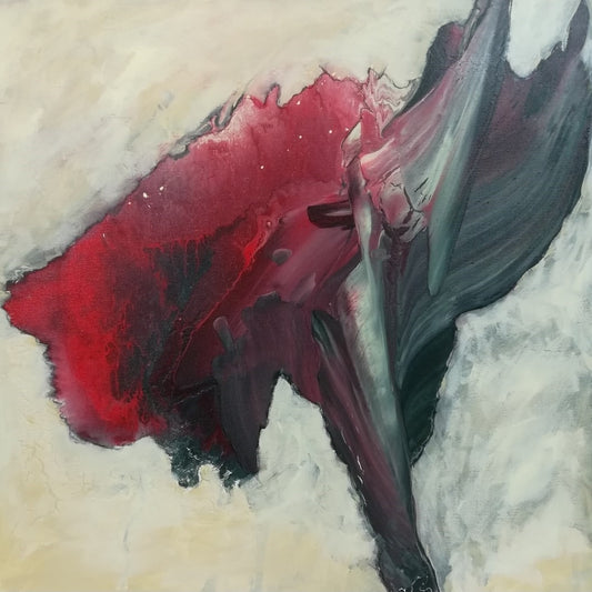 Ein abstraktes Gemälde in ausdrucksstarken Farben, das an die Bewegung von Flügeln erinnert. Der Betrachter kann sich vorstellen, wie er durch die Lüfte gleitet und die Freiheit des Fliegens genießt. Die Künstlerin Marlis G Schill verwendet Acrylfarben und dynamische Formen, um eine lebendige und poetische Atmosphäre zu erzeugen. "Wings of my own"  bei FEMARTSPACE.