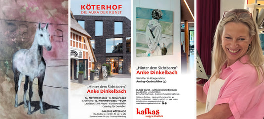 Ausstellungsplakat Anke Dinkelbach „Hinter dem Sichtbaren“ Galerie Köterhof Nov 2025.