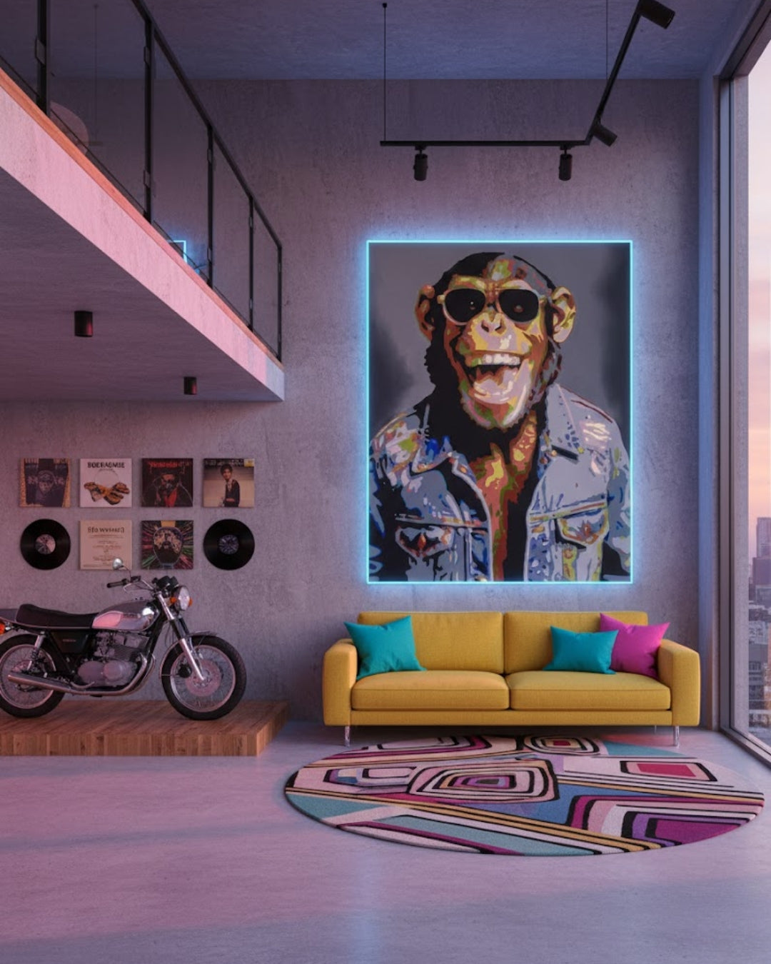 Pop-Art-Affe „Ralle“ von Sabine Hoch-Himmighofen – 80er-Jahre-Kunstwerk als Fine Art Print oder Digigrafie auf Leinwand.