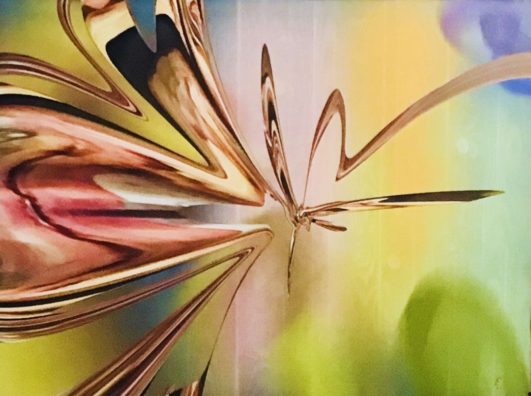 Claudia Altemeiers abstraktes Gemälde entführt den Betrachter in eine Welt voller fließender Formen und warmer Farben. Die organischen Strukturen scheinen zu pulsieren und zu vibrieren, während sie eine geheimnisvolle Tiefe erzeugen. Das Werk ist eine Einladung, die eigene Vorstellungskraft spielen zu lassen und die verborgenen Botschaften des Bildes zu entdecken."